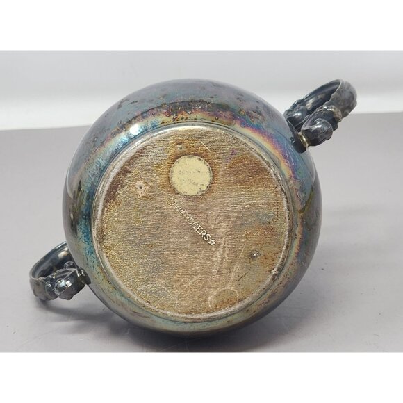 Vintage William Rogers Spring Flower 2032 Silver-Plated Creamer & Sugar Bowl Set - Picture 13 of 16